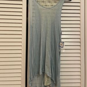 Free People Foam Blue Intimately Short Sleeve Shirt